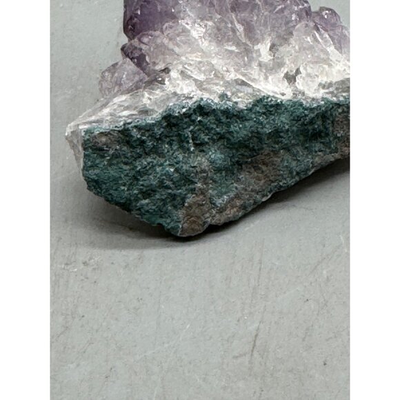 Raw Amethyst Crystal Cluster With Natural Green Matrix 2.5" purple READ - Picture 3 of 8